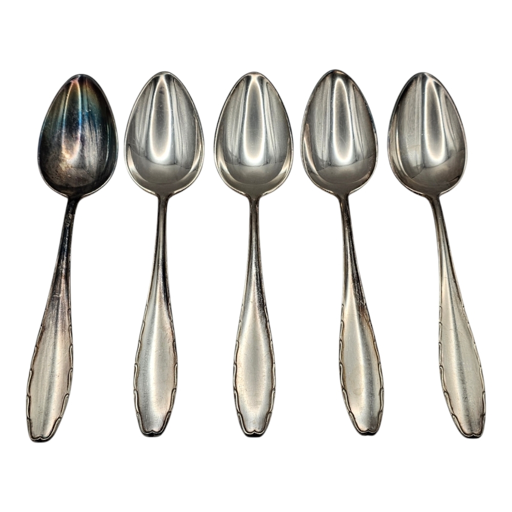 Lot of‎ 5 WMF Friodur Inox Silverplate Soup Spoons Flatware
